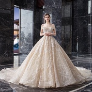 wedding dress for ninang✶¤☇Starry sky master wedding dress 2022 new dress bride wedding high-end sup