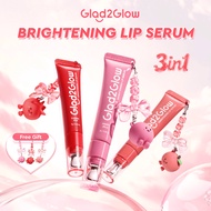 Glad2Glow POUT CANDY Lip Gloss Brightening & Color & Hydrate 3in1 Lightweight Serum Lip Balm/Lipstic