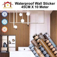 45x1000cm Pelekat Hiasan Dinding Corak Kayu Beralur Fluted Wallpaper 木纹墙纸 Wood Grain Wallpaper Wall 