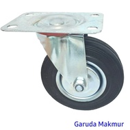 5" black rubber folding trolley wheels / krisbow folding trolley wheels
