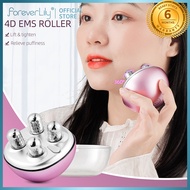 foreverlily 4D EMS Roller Facial Massager Lift Tighten Skin Relieve Puffiness Deep Kneading Face Ski