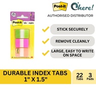 3M Post-it Durable Index Tabs 1'' x 1.5'', 22 Tabs/Pad