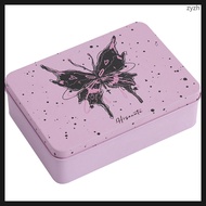 Storage Boxes Jewelry Rectangular Tin Containers Cookie Cartoon Butterfly Desktop Iron Gift Packaging (Pink) Candy Tea Leaves Case Biscuit Empty Girl Student zhiyuanzh