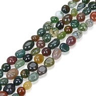 3 Strands Natural Indian Agate Gemstone 6mm to 8mm Free Form Oval Pebbly Stone Beads (total ~ 45 Inc