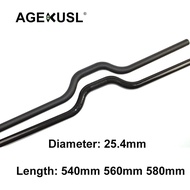 AGEKUSL Bike Handlebar Carbon Fiber Riser Bar M Bars 25.4mm For Brompton JAVA Fohon Dahon Folding Bicycle