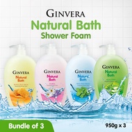 [3x950g] GINVERA Natural Bath Shower Foam
