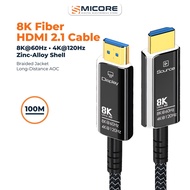 8K HDMI Braided Fiber Optic Cable Version 2.1 8K/60Hz 4K/120Hz TV Display Computer HD Cable