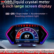 P3 Gauge OBD2+GPS Head-up Display Smart On-board Computer Digital Speedometer Slope Meter Tachometer
