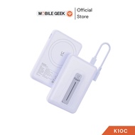 [มี CCC] UKIKI รุ่น K10C Powerbank 10000mAh เล็กที่สุด พาวเวอร์แบงค์ Mini แบตสำรอง มีสายชาร์จในตัว