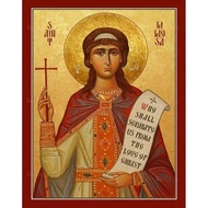 Framed Wall Art Archangel Michael, St. Demetrios & St. Liliosa Byzantine Icon Canvas Wall Art - East