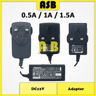 (1pc) Adaptor DC12V ( 0.5A / 1A / 1.5A ) ( Plug type C / UK Plug )