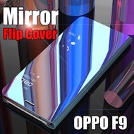 OPPO F9 F9 Pro Casing Plating Smart View Mirror Flip Stand Cover Case