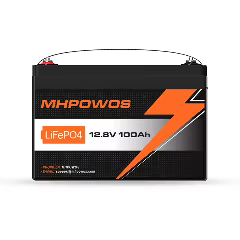 MHPOWOS 12V 100Ah LiFePO4 Lithium Battery Low-Temp Protection Battery Built-in Smart BMS Up To 15000