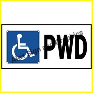 ♞PWD PVC Signage (white) - 3.75 x 7.5 inches