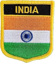 Ruoming 1 PCS India Flag Patches Iron On or Sew On Embroidered Tactical Military National India Patc