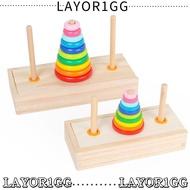 LAYOR1GG Rainbow Stacking Games, Classic Design Fine Motor Training Hanoi Tower,  Wooden Material Ra