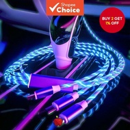 USB Charger cable Accessories Orig  Fast Charge 4A flowing LED Light USB cable for Android/Type C 3 