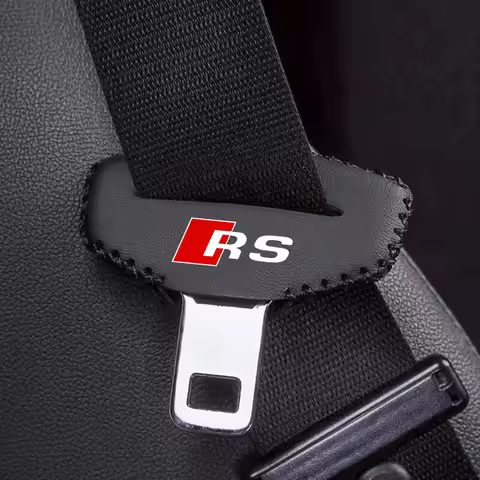 2pcs Car Seat Belt Buckle Cover Leather Protector Anti-collision Case For AUDI RS A3 A4 A6 A7 Q3 Q4 