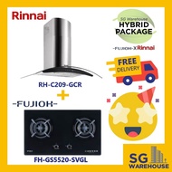FH-GS5520SVGL x RH-C209-GCR SR/ Fujioh Glass Cooker Hob x Rinnai Chimney Hood