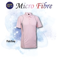 PINK/GREY QD2514 60% COTTON/40% MICROFIBRE QUICKDRY DRIFIT JERSEY COLLAR SHORT SLEEVE TSHIRT UNISEX 