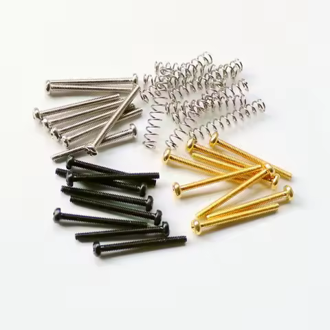 Donlis 10sets 2.4mm 3-48 US Standard Thread LP Humbucker Guitar Pickup Screws Wtih Springs For Heigh