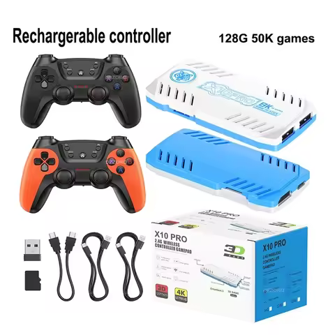 X10 Pro Wireless Controller Rechargeable for HD Video Game Console 3D Games 50 Emulators 50000 Retro