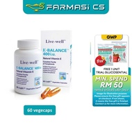 Live-Well E-Balance 400 i.u. Natural Vitamin E 60 Capsules EXP:01/2029 [ Livewell ebalance Tocophero
