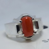 純銀 Marjan 戒指 紅珊瑚戒指 紅珊瑚寶石 Moonga 寶石 Marjan 寶石