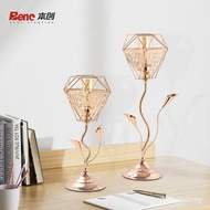 Candle Holder Candle Holder Glass Dining Table Props Art Wedding Entrance Desktop Iron Retro Europea