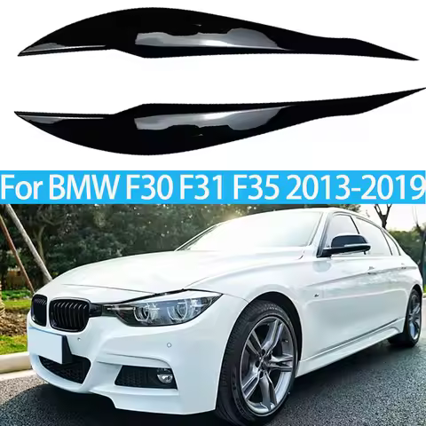For BMW F30 F31 F35 Car Headlight Eyebrow Eyelid Head light Eyebrows Gloss Black 320i 328i 335i 320i