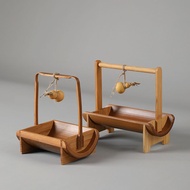 Fu Xiaolu fruit plate, snack plate, fruit plate, Chinese style with handle, bamboo retro nut melon s