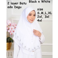 Tudung Sarung Lace Batu dagu | New Lace | Premium Quality | Size M+ L + XL+ 4XL
