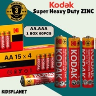 Bateri Kodak AA & AAA Tahan Lasak/Kodak Super Heavy Duty Zinc Battery AA & AAA 1.5V [1Box-60Pcs]