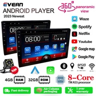 [4G+32G 8-CORE ]Android Car Player 9inch/10.1inch 2din Apple Carplay Android Auto 360 Panoramic View Car Radio with Bluetooth Radio GPS WIFI Android Player