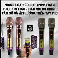 Micro loa kéo UHF đầu k8 vàng hàng nhập khẩu loại 1 có chỉnh âm lượng trên thân