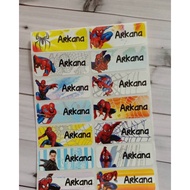 Spiderman Label name sticker label name waterproof
