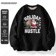 Christmas Santa Print Sweatshirt, Warm Long Sleeve Top, Comfort Wear, Ships within 24 hours