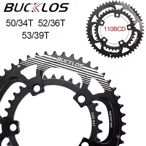 BUCKLOS 110 BCD Chainring 34/50T 36/52T 39/53T Bicycle Double Chain Ring for 8/9/10/11s Crankset Alu