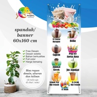 Spanduk Es buah Segar Spanduk Aneka Minuman Spanduk Boba Pop Ice