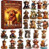 2025Advent Cross-Border Cow New Product Calendar Calendar Niu 3DHighland Highland Christmas 0IX6