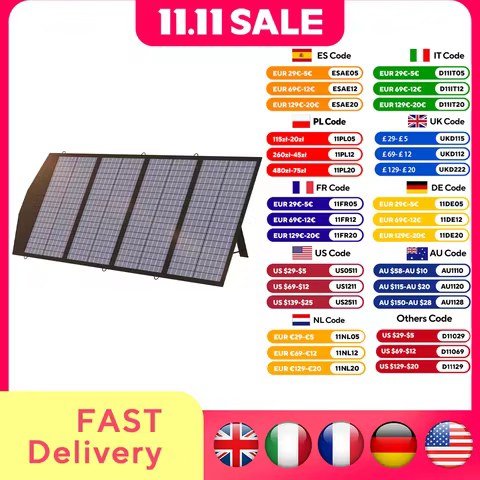 ALLPOWERS Solar Mobile Charger 18V 140W Foldable Solar Panel with DC, and USB Output Suit For Laptop