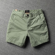Casual Shorts Men's Trendy Pure Cotton Slim-fit Solid Color Three-point Pants Four-point Summer 3-po