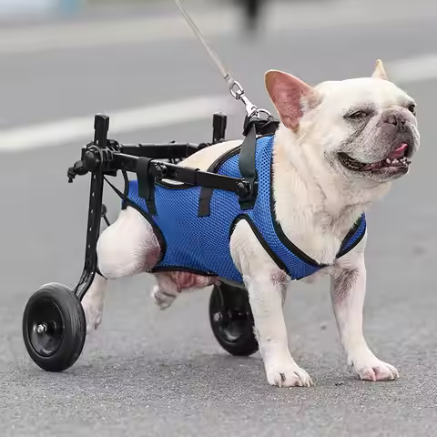 1Pcs Pet Wheelchair Cart Adjustable Pet Cat Dog Rehabilitation Walking Wheels Aids Mobility Assistan