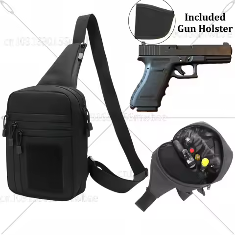 %Concealed Carry Crossbody Bag for Men, Ccw Sling Bag EDC Carry Bag Shoulde Nylon High Qualityr Ches