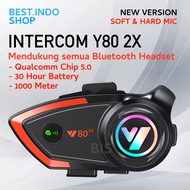 Intercom Y80 2x Intercom Helmet Bluetooth Intercom Headset Rider 2 Way