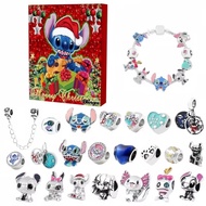 New Hot Stitch Mickey Christmas Advent Calendar Bracelets 24 Days Xmas Countdown Calendar Diy Jewelr