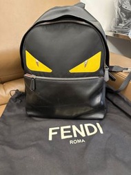 Fendi 怪獸 黑黃眼 後背包 正品 有使用痕跡便宜賣 誠可議