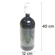 ถัง CO2 เหล็ก ทรงเตี้ย ขนาด 4 ลิตร เกลียวไทย CGA320 มาตรฐาน