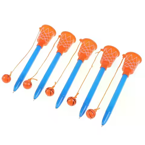 5PCS Sports Basketball Hoop Pens,Basketball Party Favors Novelty pen 0.7mm Ballpoint Pen Gift Statio