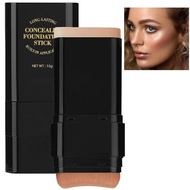 FoundationStick,2in1Dual-EndedLong-LastingFaceContouringFoundation,ConcealerStickwithBrush,FullCover